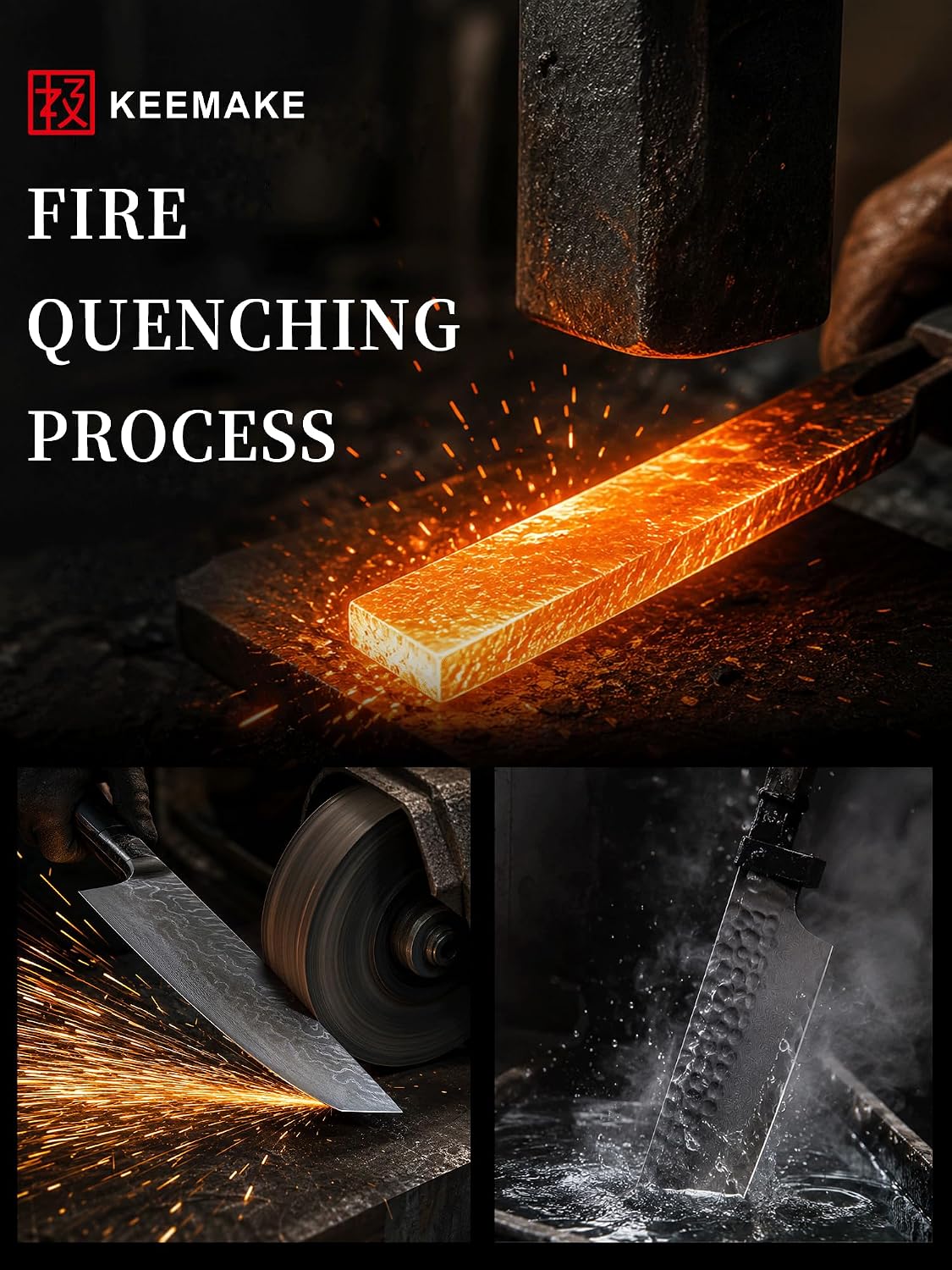 KEEMAKE Nakiri Chef Knife, 7 Inch 67-Layer Damascus Japanese Kitchen Knife with Ergonomic Pakkawood Handle, Ultra Sharp Non-Slip Cooking Knife with Ash Sheath & Dad Gift Box